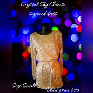 Use Crystal Sky Chinese Sequined dress$70 with 40% off